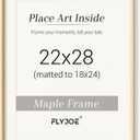 Picture Frame, USA-Sourced Hardwood Photo Frame, Maple, 22 x 28 | Mortise&Tenon Joint, HD Tempered Glass, Bevel Cutting Matted to 18x24 Photos, Ideal for Wedding, Family, Art Prints