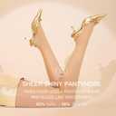 Yilanmy Shiny Sheer Pantyhose for Women Oil Shimmer Tights Silky High Waisted Stockings Dance Jazz Tights (Beige, L)
