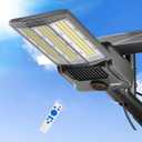 JAYNLT Y-9800W Solar Street Lights Outdoor, 750000LM 6500K High Powered Commercial Parking Lot Lights Dusk to Dawn, Waterproof Solar Security Flood Lamps with Remote for Driveways, Basketball Courts, Y-9800W/1 Pack