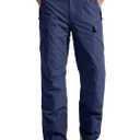 FREE SOLDIER Men's Waterproof Snow Insulated Pants Winter Skiing Snowboarding Pants with Zipper Pockets, Navy Blue, Medium