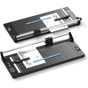 24 Inch Paper Trimmer, Rotary Paper Cutter, Precision Board Paper Trimmer with Measurement Grids, Bi-Directional Cutting Blade for Graphic Film, Canvas