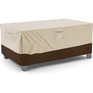 Vailge Rectangular/Oval Patio Table Cover, Heavy Duty and Waterproof Outdoor Lawn Patio Furniture Covers (Beige&brown, 42"Lx24"Wx16"H)