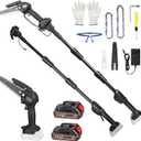 2-in-1 Cordless Pole Saw, Cordless Chain Saw, 33Ft/s Battery Pole Saw with 2Pcs 1500mAh Batteries 4in/6in Chains, 13ft Reach Electric PoleSaw, Comes with 3 extension rods, for Tree Trimming