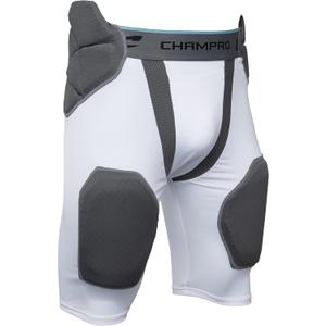 CHAMPRO Youth Tri-Flex 5-Pad Integrated Girdle (Large, White, Grey Trim)