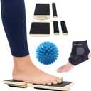 Ankle & Foot Strengthener with Ankle Braces & Massager Ball Balance Board for Rehab & Stability Training, Recovery from Sprain, Lymphatic Drainage, Physical Therapy, Plantar Relief, Posture Correction
