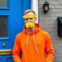 ZLIXING Yellow Fake Mustache and Eyebrows for Costume Accessories Kids Adult Men Women Party Favor
