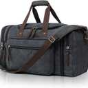 Canvas Duffle Bag for Travel 45L Duffel Overnight Weekender Bag (47L, Dark Grey)
