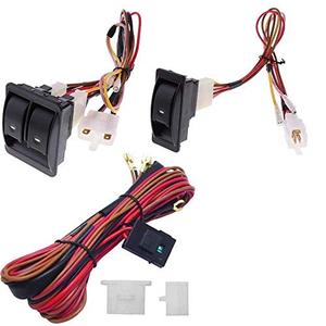 12V Universal Power Window Switch Kit, Wiring Harness kit for 2 Door Vehicles,DIY Conversion to Power Windows