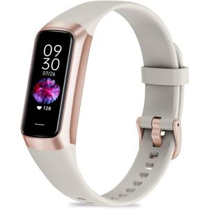 Zeacool Fitness Tracker with 24/7 Heart Rate, Blood Oxygen Blood Pressure Sleep Monitor, Activity Trackers 5 ATM Waterproof,Step Calorie Counter Pedometer Health Smart Watch for Women Men, Beige 