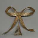 Large Metal Bow Christmas Tree Topper,9.4 Inch Glitter Champagne Gold Tree Topper,Champagne Gold Bow Christmas Tree Decorations for Xmas Home Decor Holiday Party Indoor Outdoor Shop Office