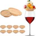 10 Pcs Wine Glass Charcuterie Topper, 4" Mini Charcuterie Boards, Wine Appetizer Plates for Family Gatherings, Restaurants, Bars