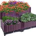BIRTIMO Raised Garden Bed with Legs, Plastic Planter Box for Vegetable and Fruit Herb Growing, Patio or Balcony Garden