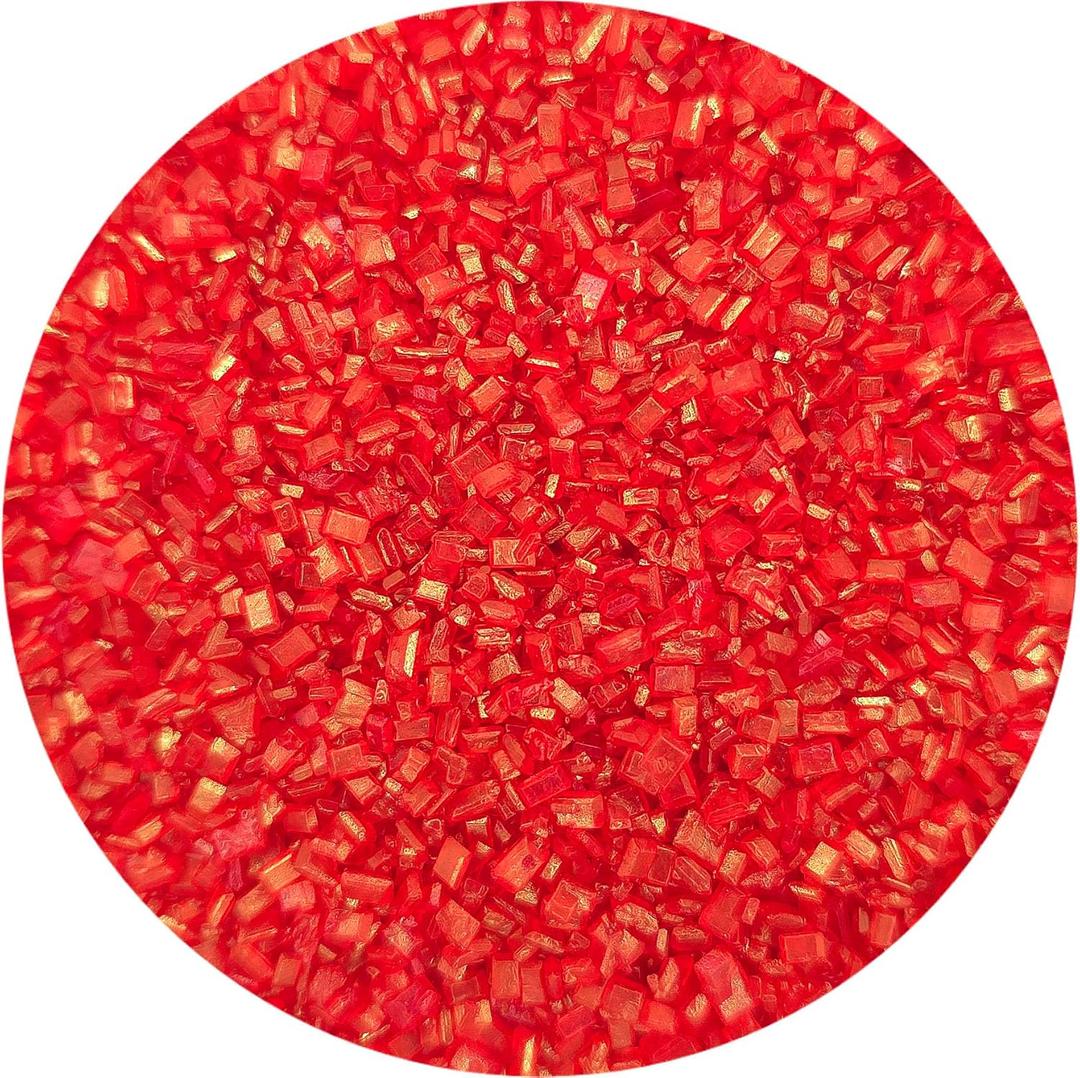 NCS Red Sugar Crystals, Decorative Sugar Sprinkles for Baking, Cookies, Cupcakes, Cakes & Cake Pops, 7 oz (EXP 12/01/27)
