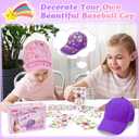 DIY Gem Baseball Cap Craft Kit: Design Your Own Hats with Unicorn Stickers, Adjustable Kids Baseball Caps, Trendy Tween Gifts Toys for Girls Age 4-12 Years Old, Birthday Christmas Art Supplies, 13.8 cm x 20.2 cm x 7.7 cm