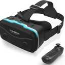 VR Headset with Bluetooth Remote for 4.7-7" iPhone Android Phones, HD Aspheric Optical Lens, Adjustable Focus & Pupil Distance, Heat Dissipation Design