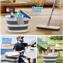 Collapsible Bucket, Upgraded 16L (4.2 Gallon) Collapsible Mop Bucket with Multi-Functional Lid, Foldable Portable Bucket Camping Beach Sand Pool Boat Fishing-Water Pot Pail-Space Saving Square
