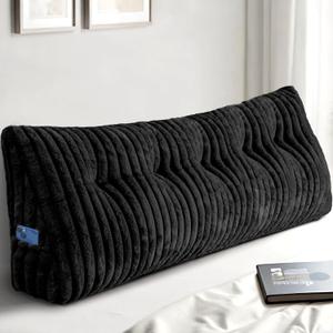 Queen Headboard Pillow, Triangular Wedge Pillow, Reading Pillows, Black