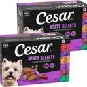 Cesar Wet Dog Food Classic Loaf in Sauce Grilled Chicken, Filet Mignon, Porterhouse Steak, Beef, Chicken & Liver and Turkey Variety Pack 3.5 oz. Easy Peel Trays (36 Count, Pack of 1)