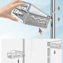 ALLZONE Corner Shower Caddy Tension Pole with 4 Repositionable Hang-On Baskets, Mixed-Height Shelves for Tall Bottles, 8 Dual Hooks & Soap Dish, Rust-Resistant Stainless Steel, Adjustable 34-116 Inch
