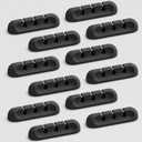 3 x USB Cable Organizer Clips Cord Holder,12 Packs (3-Slots) Black Self Adhesive Desk Cord Cable Management