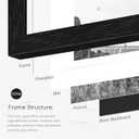 Picrit 12x16 Picture Frame Set of 2, Solid Wood and Black Backboard, Displays 8.5 x 11 with Mat or 12x16 Without Mat, Wall Mounted, Multi-Piece Wall Gallery Photo Frames for Home Decor, Black Wood Grain