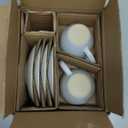 Kivy Cappuccino Cups Set Of 4 [8Oz] - Thick-Walled Stoneware Cappuccino Cup Set For Latte Art - Latte Mugs - Latte Cups - Coffee Mug - Latte Art Cup - Ceramic Latte Cup And Saucer Set Of 4 - Blue