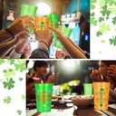 Meanplan 36 Pcs St. Patrick's Day Cups 12 oz Plastic Green Shamrock Reusable Party Cups Bulk for Kids Adults St Patrick's Day Party Supplies Drinks Beer Beverage