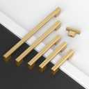 Amerdeco 10 Pack Champagne Bronze Cabinet Pulls 5 Inch(128MM) Hole Centers Kitchen Cabinet Handles Hardware Kitchen Handles for Cabinets Cupboard Handles Drawer Pulls ZH0026