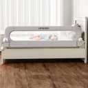 Folding Bed Rail for Toddlers,Baby Bed Rail Guard with Reinforced Anchor Safety System,Fit Bunk,Full Size,Queen,King,Twin(Grey,71"x23.6")