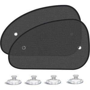 DETAILSAVER 2026 New Upgrade Car Window Shades for Side Window 25"X15"(2 Pack), Car Window Shade for Baby Suction Cup, Sun Shade Side Window Can Blocks 99.98% UVR