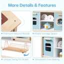ROBUD Wooden Play Kitchen Set for Kids Toddlers, Toy Kitchen Gift for Boys Girls, Age 3+, 31.3*14*38.6 inch