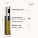 2 x KIVY Glass Oil Sprayer for Cooking Precise Oil & Vinegar Spray Bottle Oil Mister Spray Bottle for Food Includes Funnel Perfect for Cooking & Air Fryer (2x Brushed Stainless Steel)