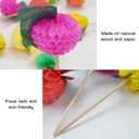 100 Pieces Cocktail Picks Paper Fruit Honeycomb Food Sticks Skewers Christmas Toothpicks for Appetizers Drink Garnish Luau Cake Tropical Margarita Party Decorations Bar Accessories 4 Inch Long