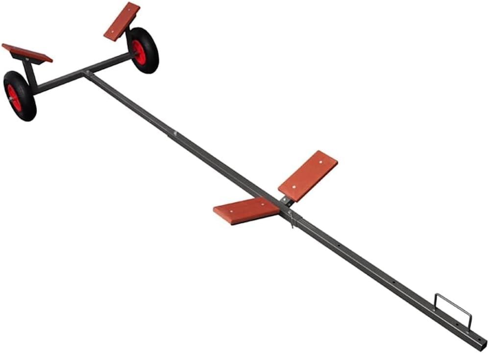 vidaXL Boat Trailer, Fishing Boat Trailer with Large Wheels and Handle, Adjustable Sailing Boat Trailer for Moving Kayak Motorboat Fishing Boat, 118.9 X 39.6 X 16.9 in