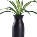 WHJY 6 inch Black Nordic Minimalist Matte Handmade Ceramic Vases, Japanese Zen Stoneware Flowerware, Floral Decorations, for Living Room, Study, Bedroom, Balcony, Bar - Short Black