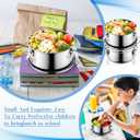 4 Pcs Small Stainless Steel Bento Box Bulk 13 oz Reusable 304 Stainless Steel Food Storage Containers with Lockable Clips to Leak Proof, Dishwasher Safe