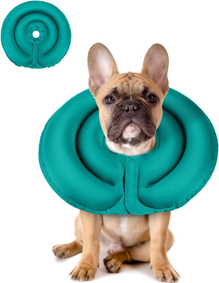 MIDOG Dog Cone Collar for Large Medium Dogs, Soft Inflatable Dog Cone Alternative After Surgery, Adjustable Protective Recovery Cone - Alternative E Collar Does Not Block Vision (Blue,M,Patented)