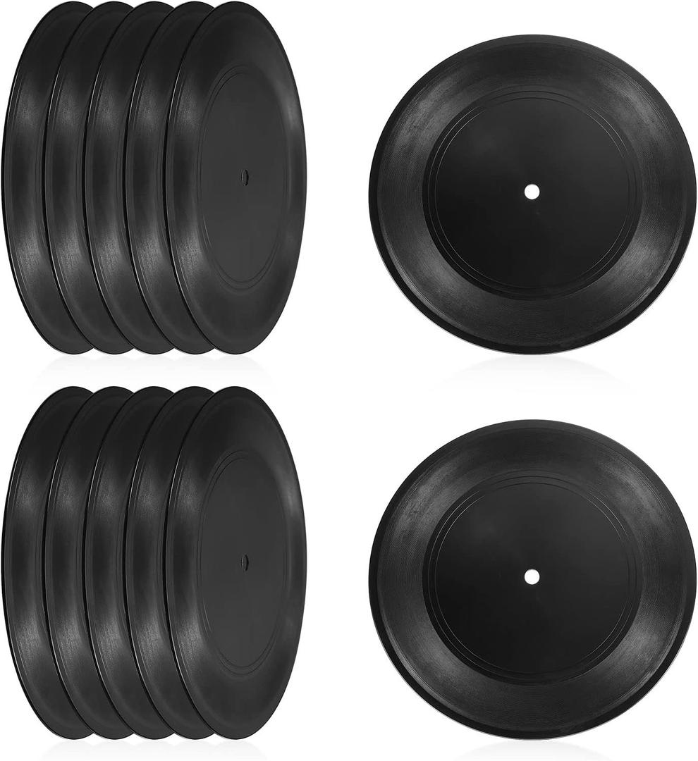 PATIKIL Blank Vinyl Records, 7 Inch 48 Pack CD Fake Vinyl Records for Wall Aesthetic Decor, Decorative Records for Roll Music Room Rock Party DIY Decoration, Black