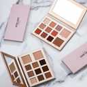 PROFESSIONAL MAKEUP Long Lasting Waterproof Eyeshadow Palette 11 Ultra-pigmented Shimmer & Matte Shades and Naked & Brown Warm Neutral makeup palette with Mirror - Blendable Multi-Purpose (IRIS)