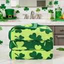 2 x AEUEFUEA 3 Pack Green Shamrock Cotton Towels Set, 25" L x 16" W Hand Towels for Kitchen and Bathroom, Soft Absorbent Holiday Home Dcor