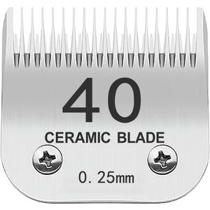 TRAH 40# Blade Dog Grooming Clipper Replacement Blades Compatible with Andis Dog Clippers, Most A5, Wahl KM Series Clippers, Detachable Ceramic Blade, Size-40#, 1/100-Inch Cut Length (0.25mm) Silver