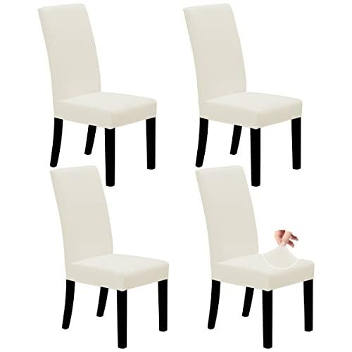 Easy-Going Dining Chair Covers Stretch Dining Room Chair Covers Set of 2 Parsons Chair Slipcovers for Dining Room, Ceremony, Banquet, Ivory