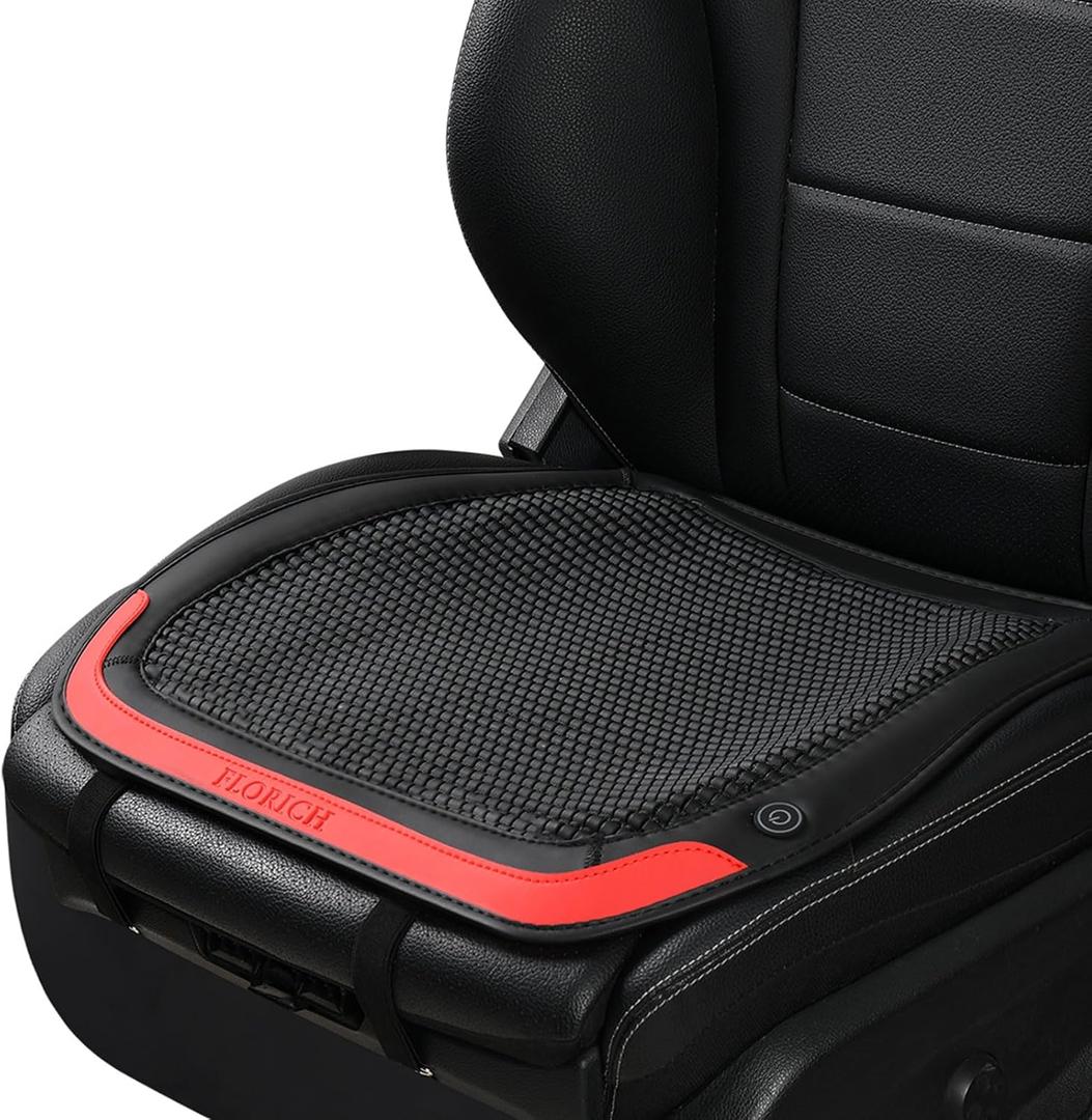 FLORICH Car Seat Covers Front Bottom Seat Covers Front Driver Seat Pad Universal Fit Cars SUVs Trucks Vans Sedans, 1PCS (Seat Cushion, Black Woven)