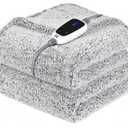 SEALY Electric Blanket Heated Throw 50"x60" Soft Double Sherpa Super Cozy with 6 Fast Heating Levels & 2-10 Hours Auto-Off, Over-Heat Protection, Machine Washable, Charcoal