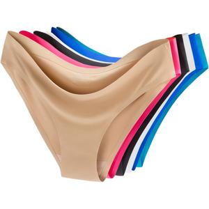 COSOMALL 6 Pack Women's Invisible Seamless Bikini Underwear Half Back Coverage Panties (Medium)