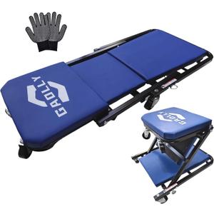 Garage Shop Creepers, Foldable Z Creeper 2-in-1 for Car, 36" Adjustable Roller Garage Chair Lay Down or Sit, 330 LBS Capacity Under Car Roller Creeper with 6 Swivel Casters