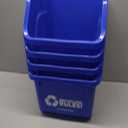6 Gallon Stackable Recycling Bin Container in Blue, Eco-Friendly BPA-Free Handy Recycler with Handle, 4-Pack