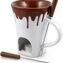Swissmar F12064 4-Piece Nostalgia Chocolate Fondue Mug Set (brown/white)