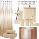 Britimes 23 Pack Bathroom Accessories Set, No Slip Rugs, Beige Gradient