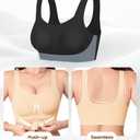 Derisaly Womens Seamless Bra Wireless Pullover Push Up Bras Front Closure Supportive Vest Bralette Full Coverage Tshirt Bra (Skin, S) (S)